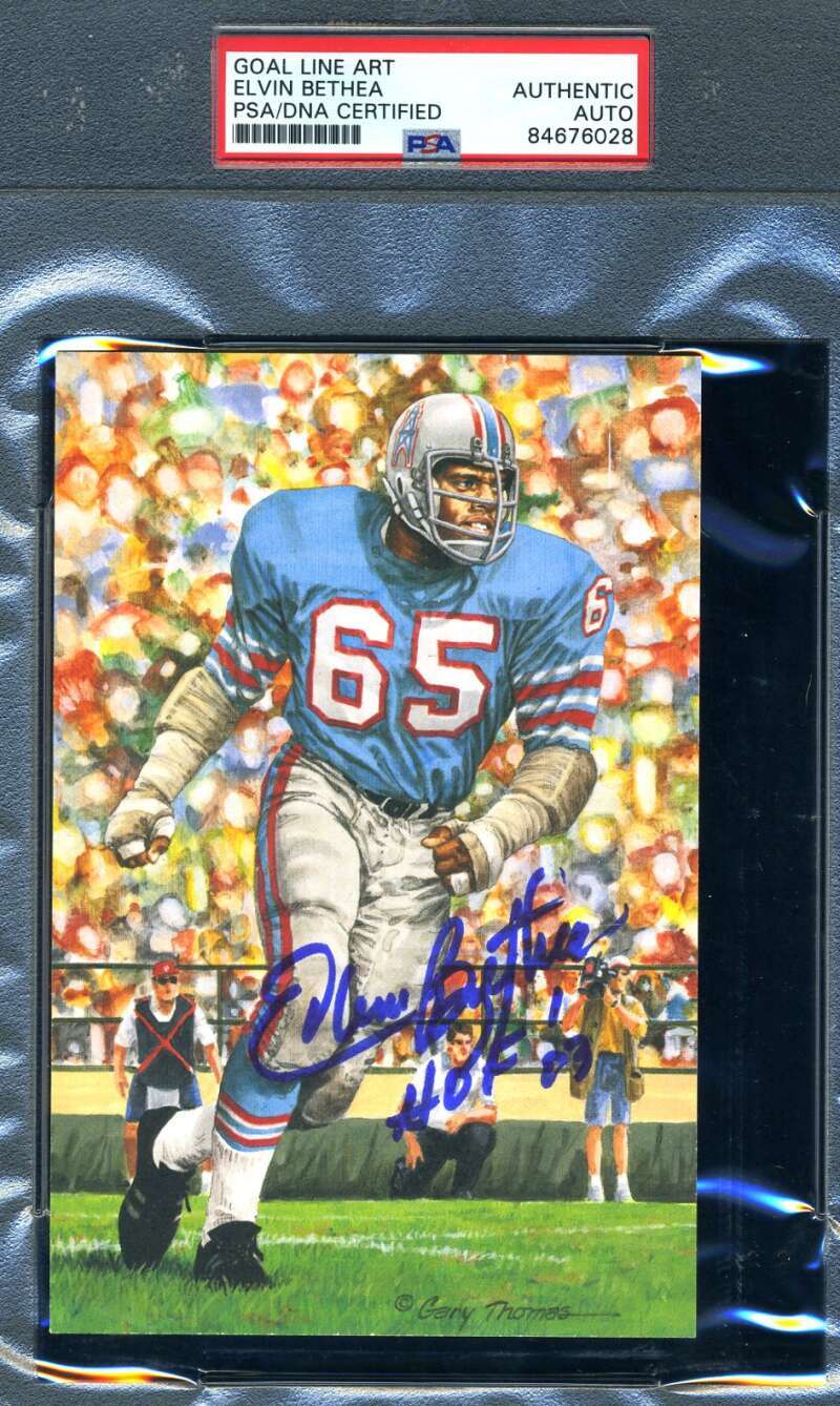 Elvin Bethea PSA DNA Slabbed Signed Goal Line Art Card Autograph GLAC