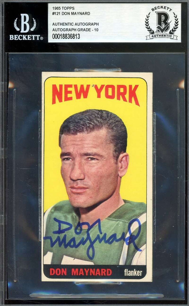Don Maynard Gem Mint 10 Beckett BAS Signed 1965 Topps Autograph
