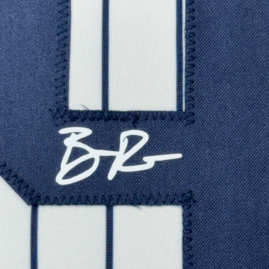 Framed Facsimile Autographed Ben Rice 35x39 Pinstripe Reprint Laser Auto Jersey
