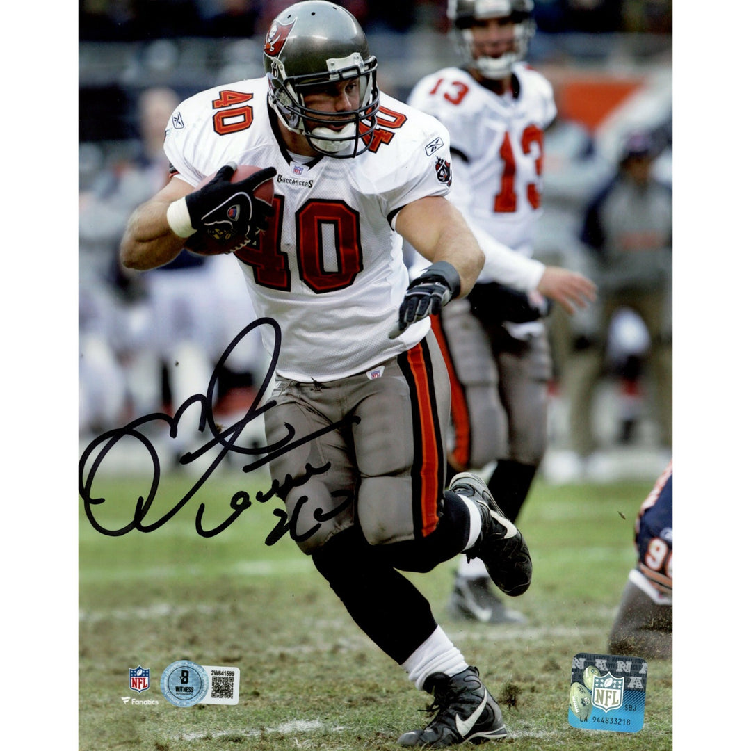 Mike Alstott Autographed Tampa Bay Buccaneers 8x10 Photo Beckett Witness 50187