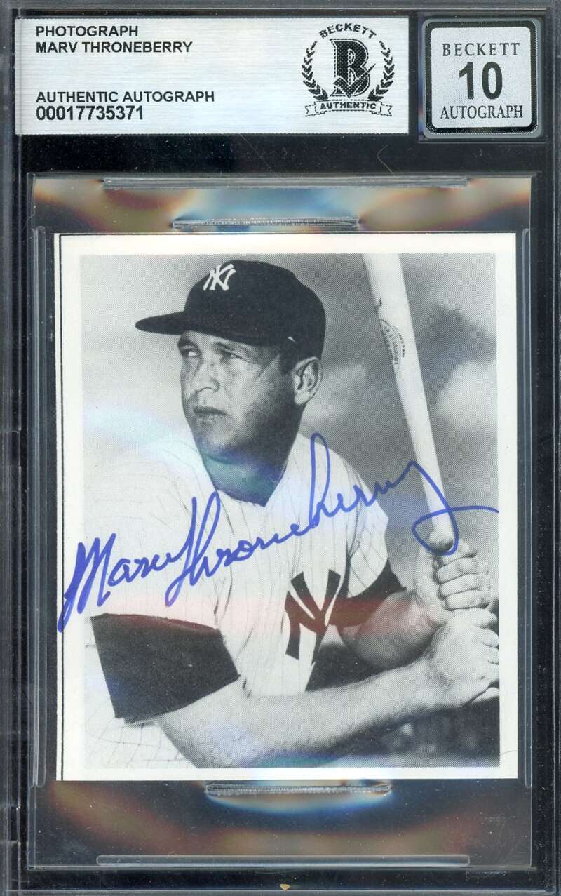 Marv Throneberry Gem Mint 10 Beckett BAS Signed  Photo Autograph