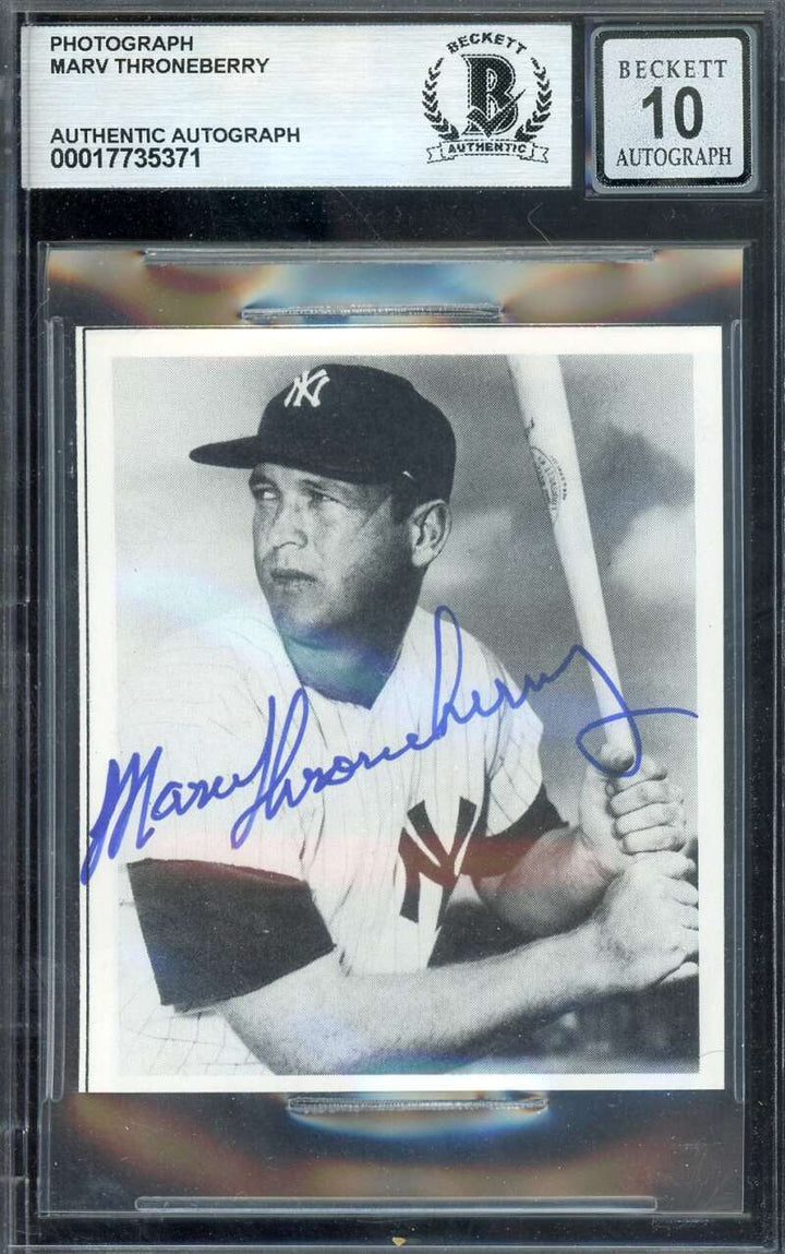 Marv Throneberry Gem Mint 10 Beckett BAS Signed  Photo Autograph