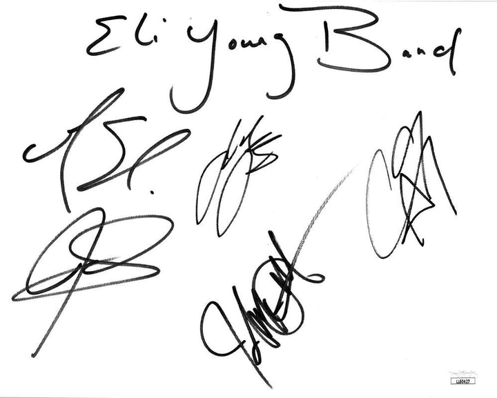 Eli Young Band signed 9x11.25 Card  -5 sigs Mike Eli/James Young/Jon Jones - JSA