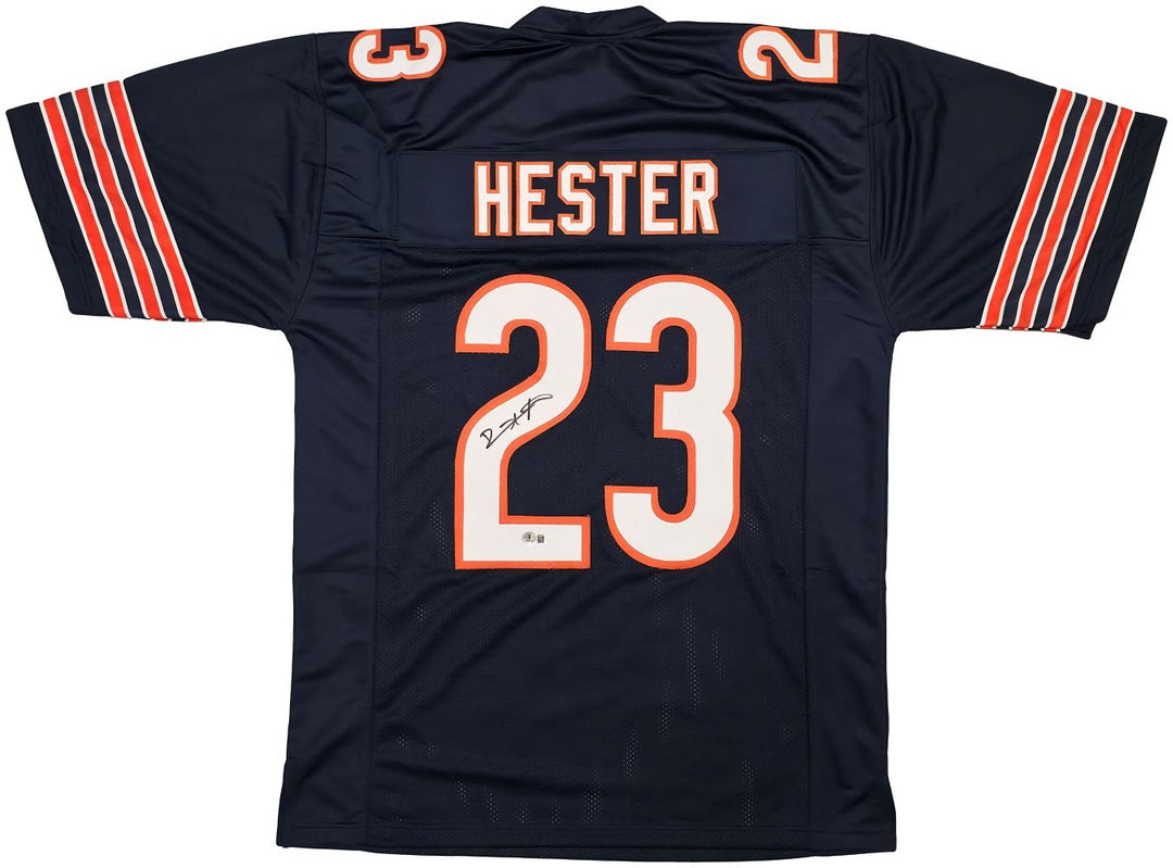 Devin Hester Chicago Signed Navy Blue Football Jersey BAS