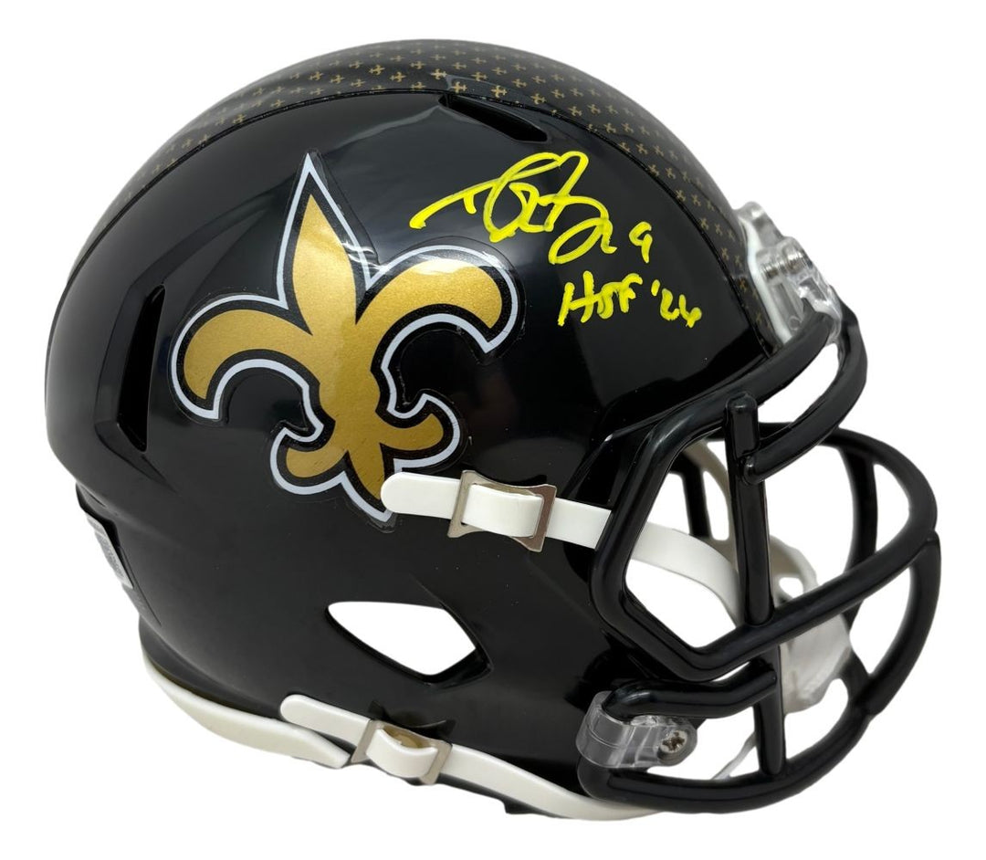 Drew Brees Signed New Orleans Saints Black Mini Speed Helmet HOF 26 BAS