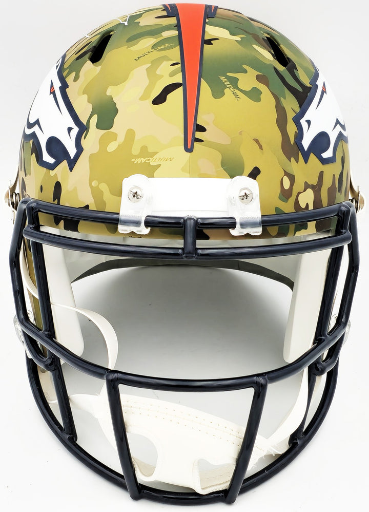 Russell Wilson Auto Broncos Camo Salute to Service Full Size Rep Helmet Fanatics