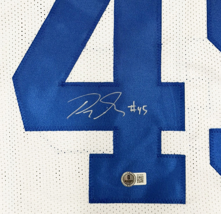 Rod Smith Signed Dallas Cowboys White Jersey Beckett BAS QR