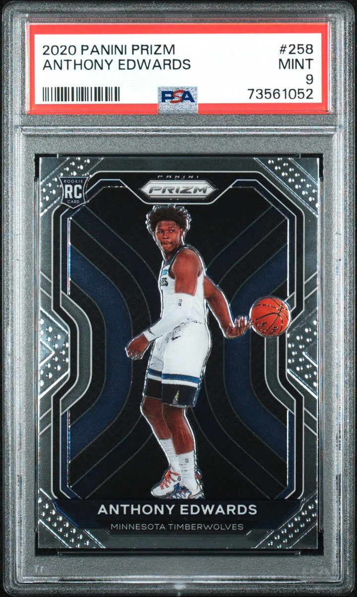 Graded 2020-21 Panini Prizm Anthony Edwards #258 Rookie RC Card PSA 9