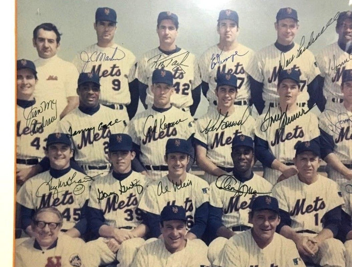 1969 NY Mets WS Champs team signed 16x20 photo 26 auto Nolan Ryan Tom Seaver COA