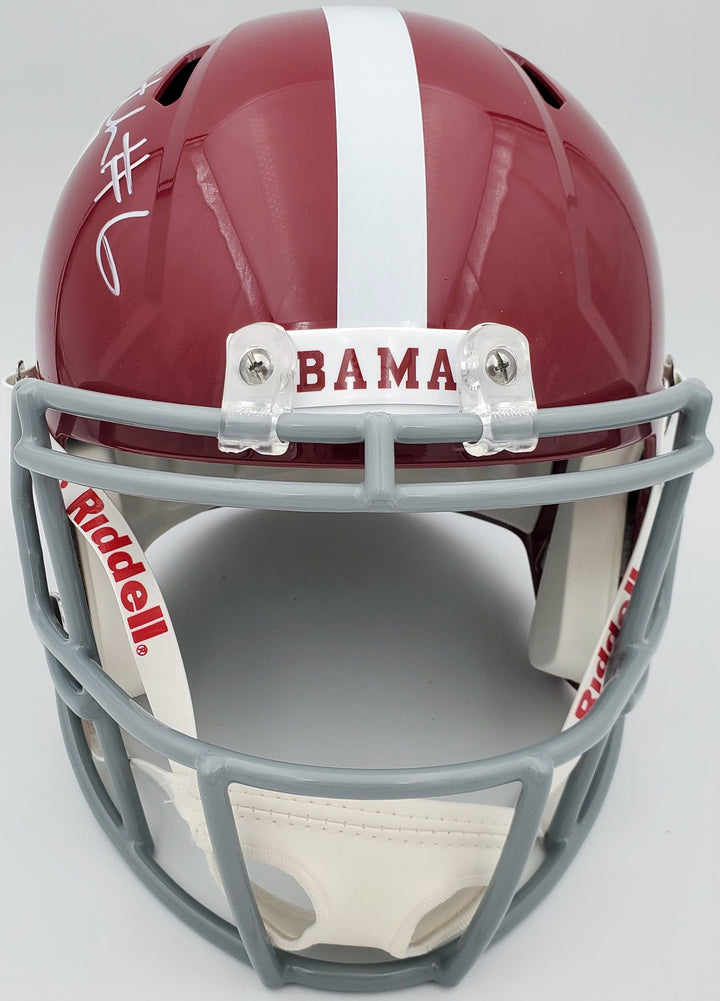 Devonta Smith Signed Alabama Crimson Tide Full Size Speed Replica Helmet Beckett