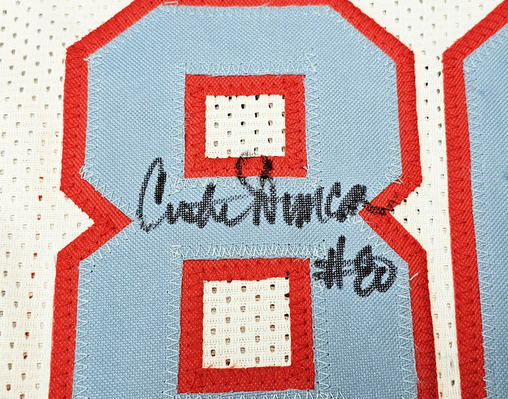 Houston Oilers Run & Shoot Signed White Jersey 5 Sigs Warren Moon Beckett Wit