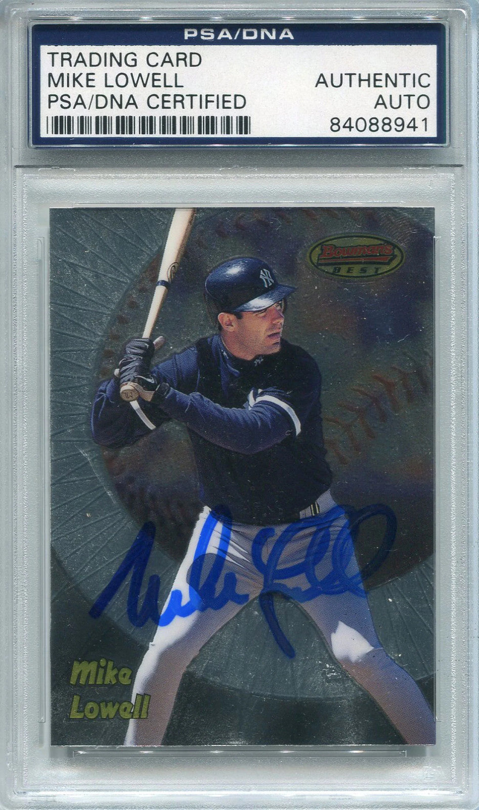 Mike Lowell Autographed 1998 Bowman Best Rookie Card (PSA/DNA)
