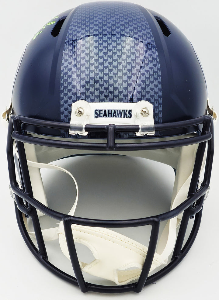 Tyler Lockett Signed Seahawks Blue Full Size Speed Replica Helmet MCS Holo
