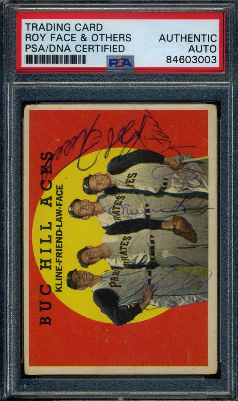 Kline Friend Law Face PSA DNA Coa Signed By All 4 1959 Topps Autograph