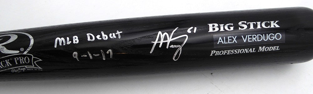 Alex Verdugo Signed Rawlings Bat Red Sox, Yankees "MLB Debut 9-1-17" Beckett