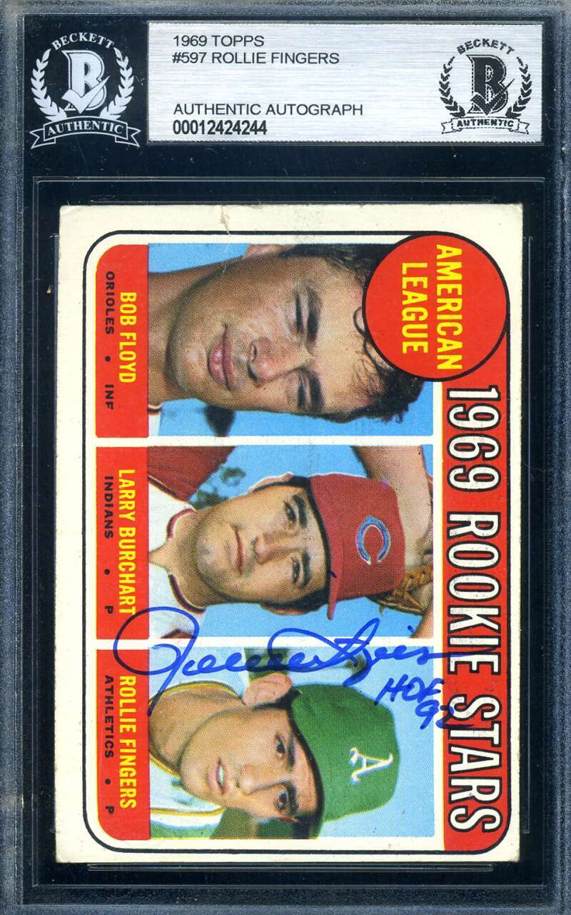 Rollie Fingers Beckett Signed 1969 Topps Rookie Stars Autograph