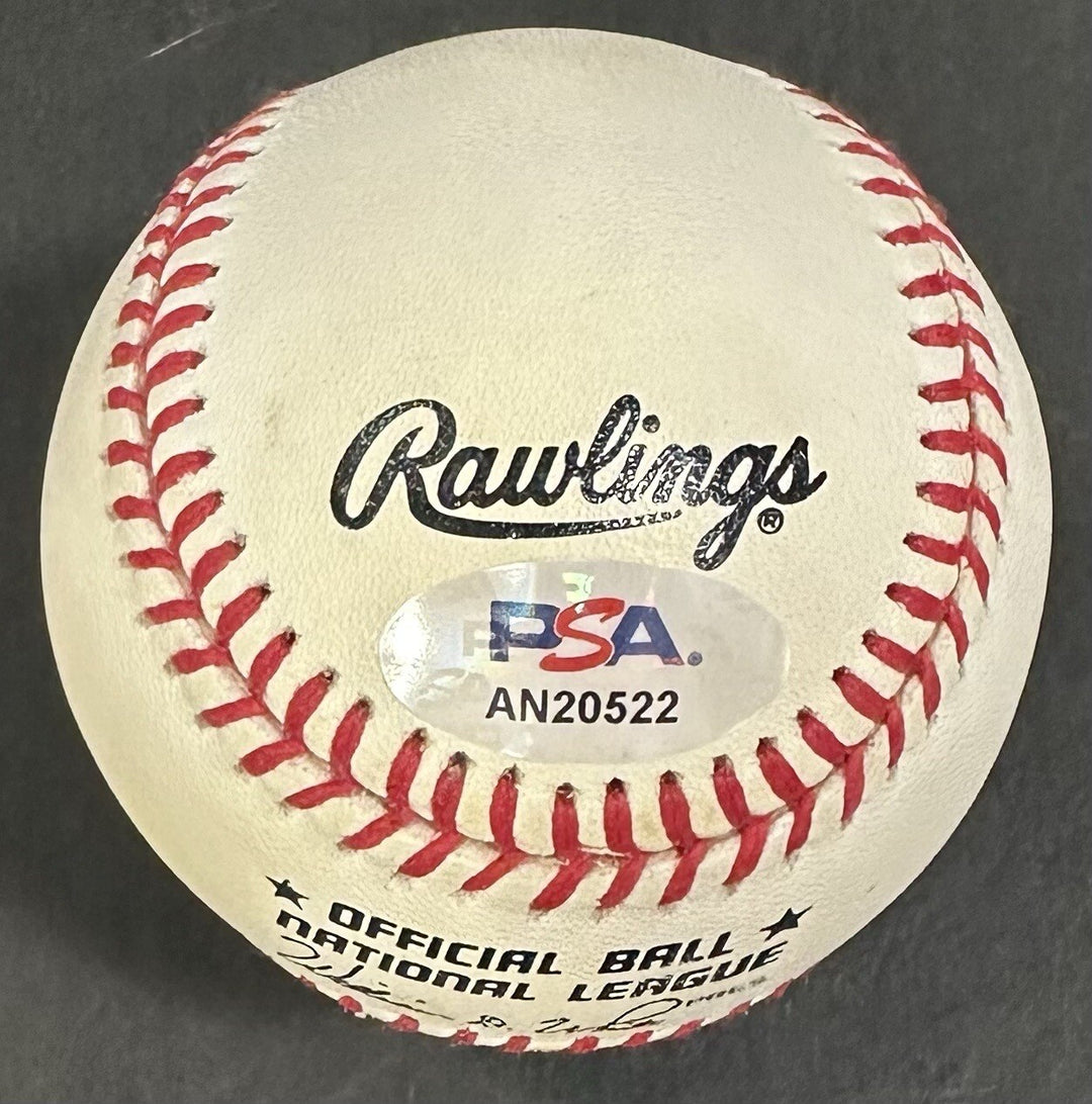 Willie Mays Signed Official NL Baseball NY SF Giants Clean Dark Auto PSA COA HOF