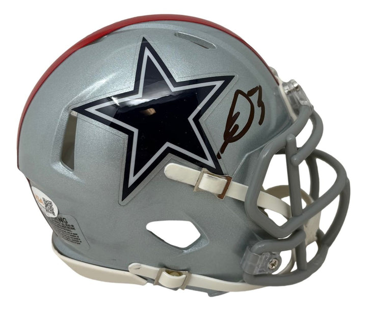 George Pickens Signed Dallas Cowboys Throwback Mini Speed Helmet JSA QR