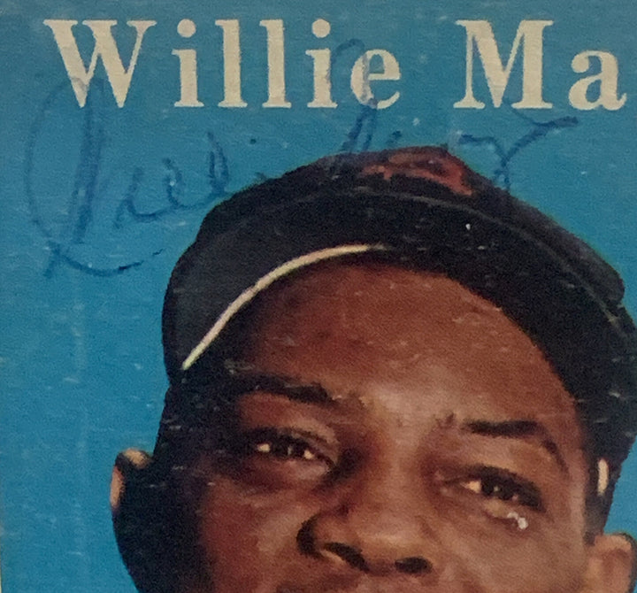 Willie Mays 1958 Topps #5 Original Signed In 1958 Vintage Auto Bas Coa Beckett
