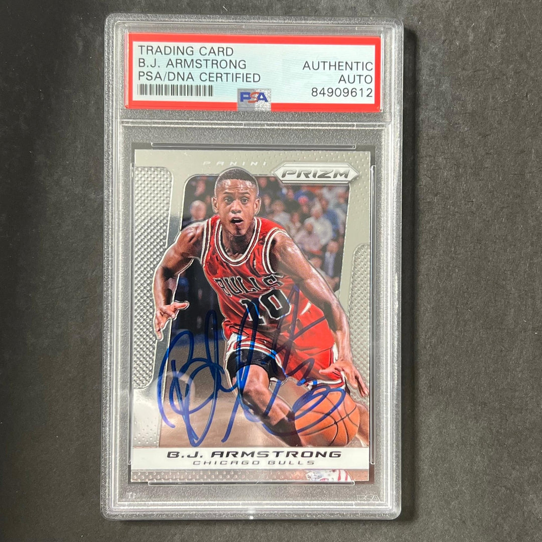 2013-14 Panini Prizm #259 B.J. Armstrong Signed Card AUTO PSA Slabbed Bulls