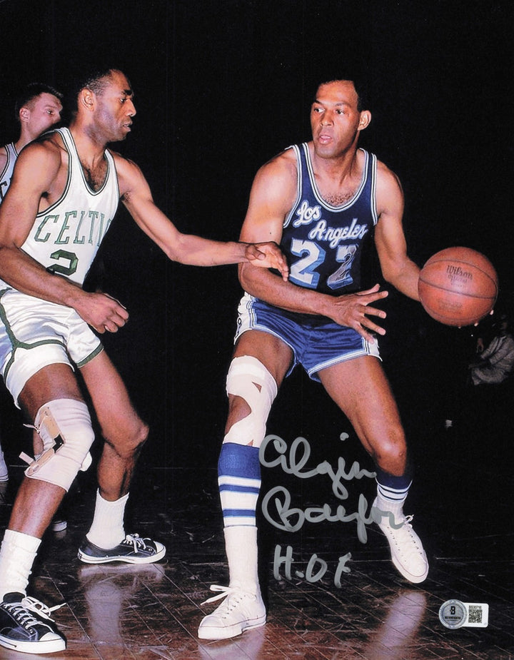 Elgin Baylor Signed 11x14 Photo Los Angeles Lakers "HOF" Beckett #SB30716