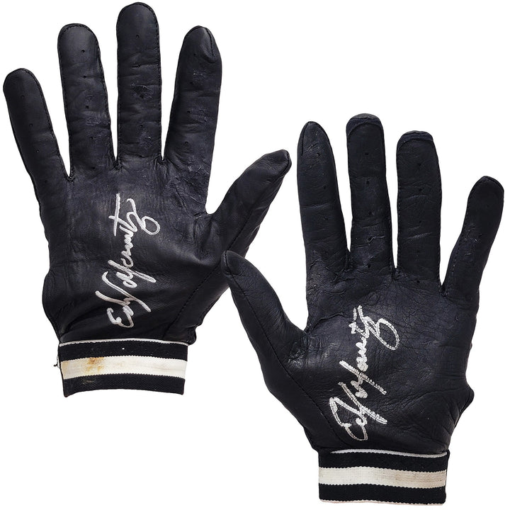 Edgar Martinez Auto Franklin Game Used Black Batting Gloves Certificate