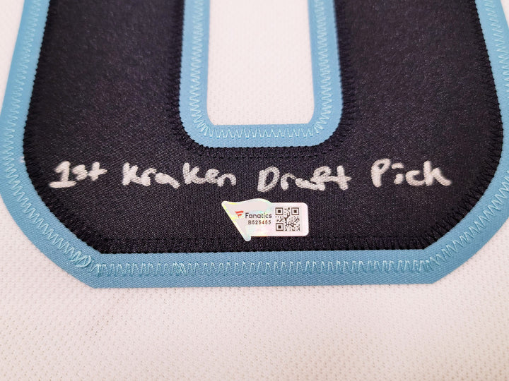 Kraken Matty Beniers Auto White Adidas Inaugural Jersey "1st Draft Pick Fanatics