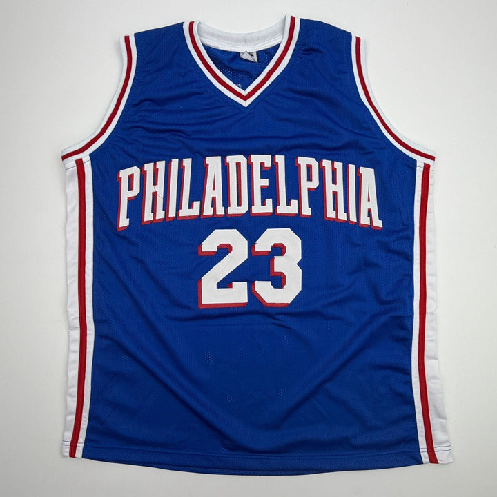 Facsimile Autographed LeBron James Philadelphia Blue Reprint Jersey XL
