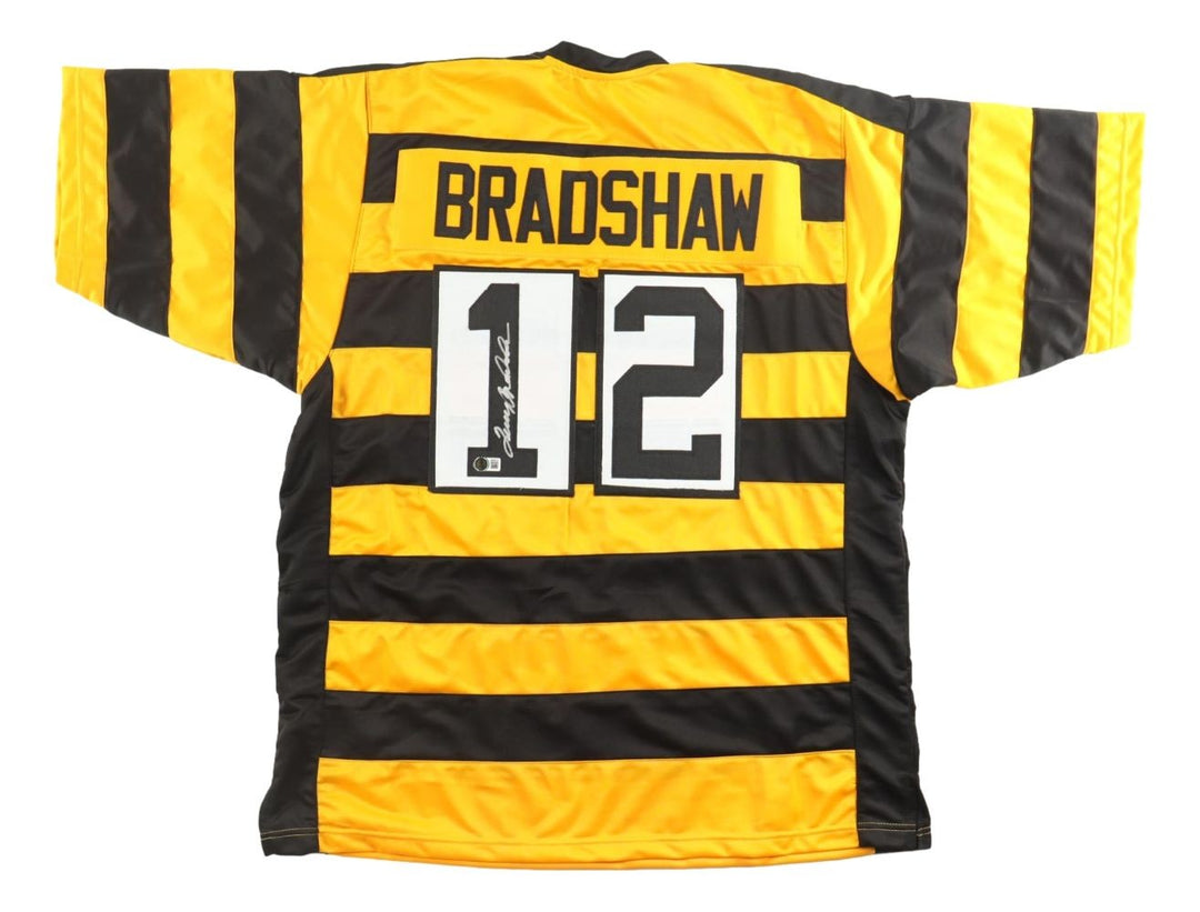 Terry Bradshaw Pittsburgh Signed Bumblebee Football Jersey BAS