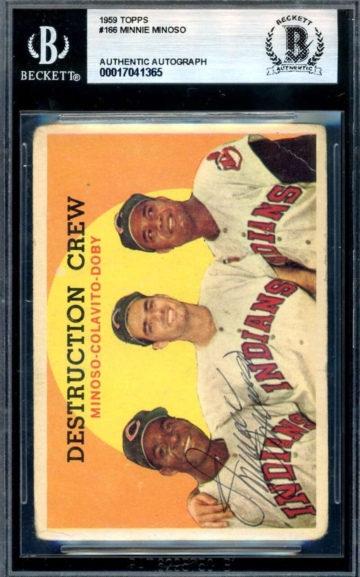 Minnie Minoso Beckett BAS Signed 1959 Topps Destruction Crew Autograph