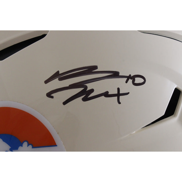 Bo Nix Autographed Denver Broncos SpeedFlex Retro Helmet Beckett Witness 56432