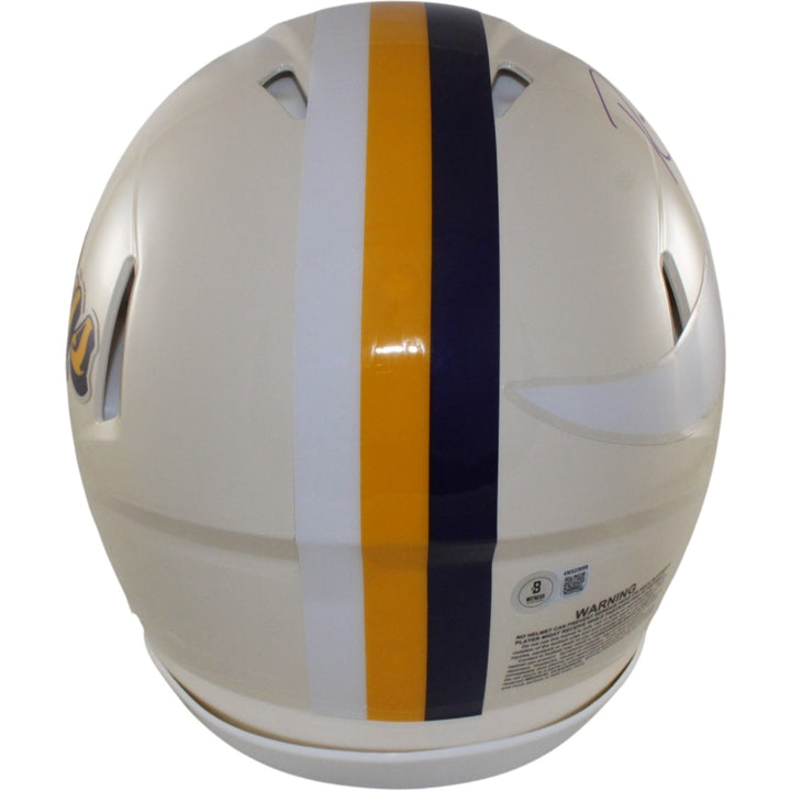Randy Moss Autographed Minnesota Vikings Authentic Retro Helmet Beckett 56323