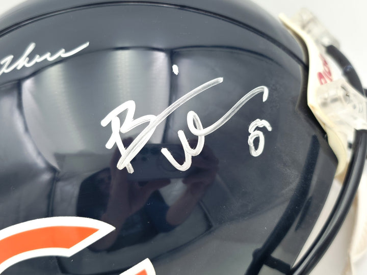 Dick Butkus Mike Singletary Brian Urlacher Signed Chicago Bears Full Size Helmet