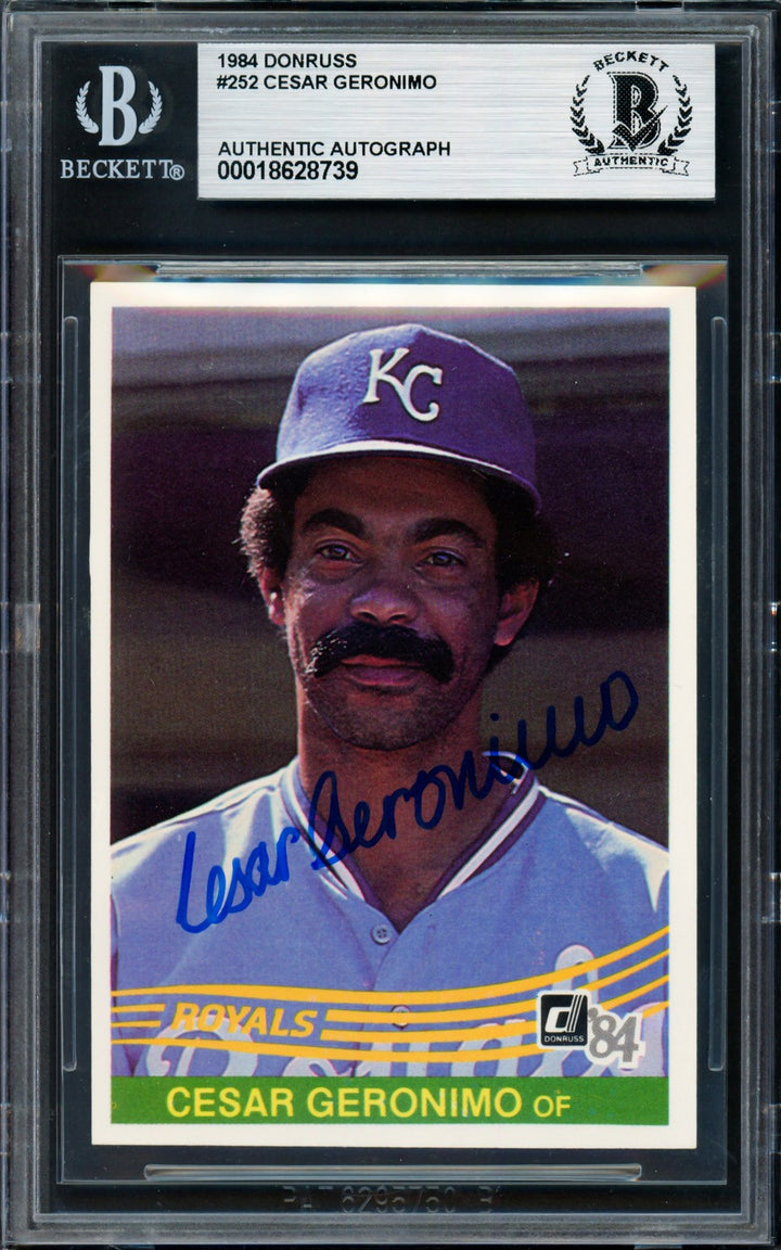 Cesar Geronimo Signed 1984 Donruss Card 252 Kansas City Royals Beckett #18628739