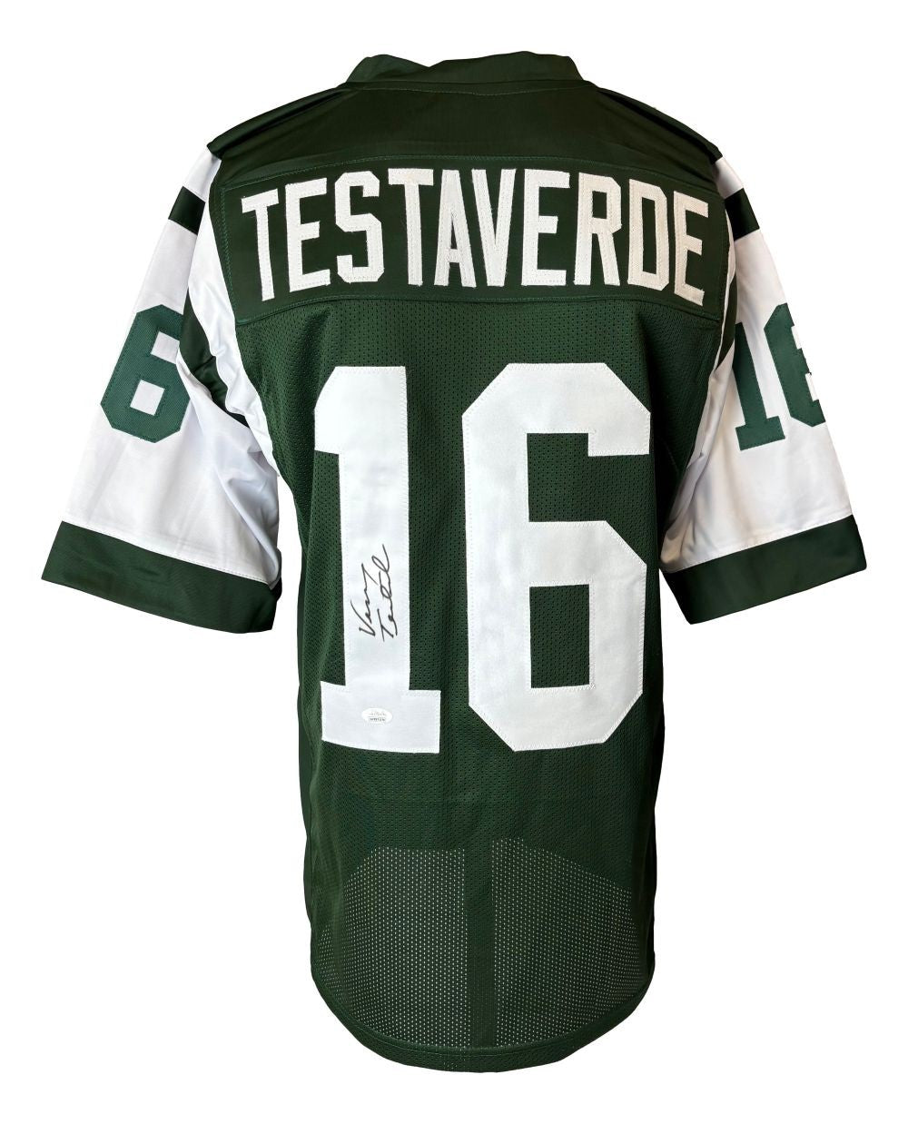 Vinny Testaverde New York Signed Green Football Jersey JSA Hologram