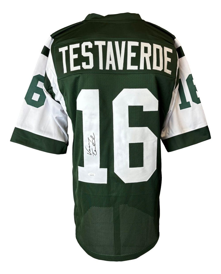 Vinny Testaverde New York Signed Green Football Jersey JSA Hologram