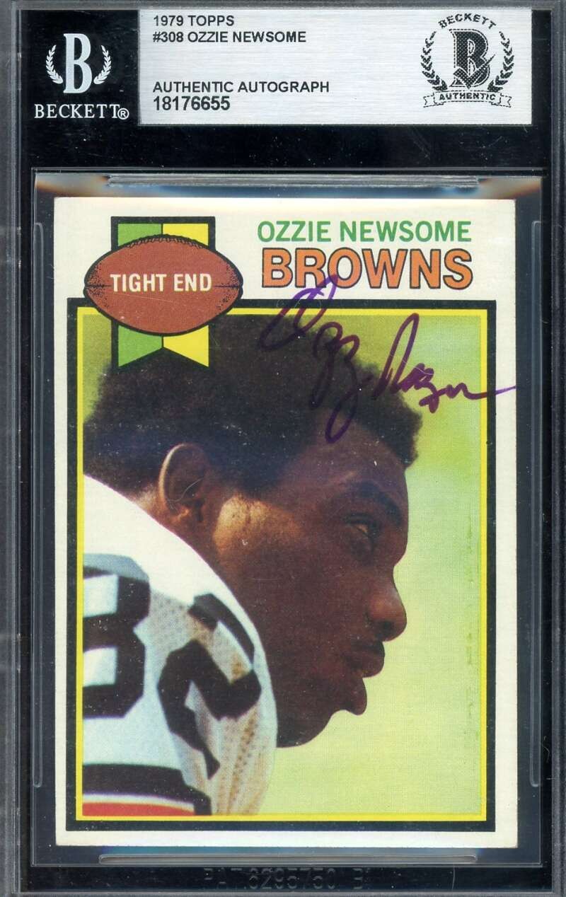 Ozzie Newsome Beckett BAS Signed 1979 Topps Rookie Autograph