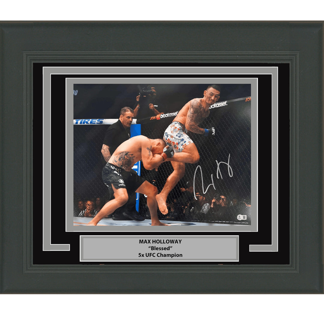 Framed Autographed/Signed Max Holloway UFC 16x20 Photo BAS JSA COA