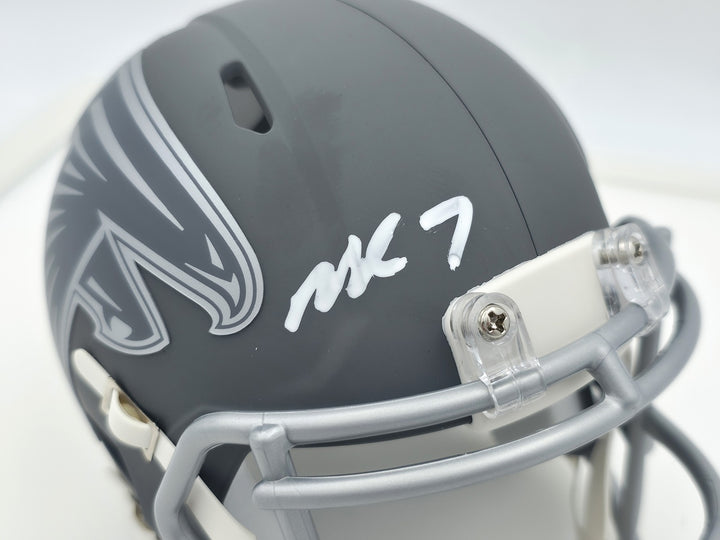 Michael Vick Signed Atlanta Falcons Slate Gray Speed Mini Helmet Beckett Witness