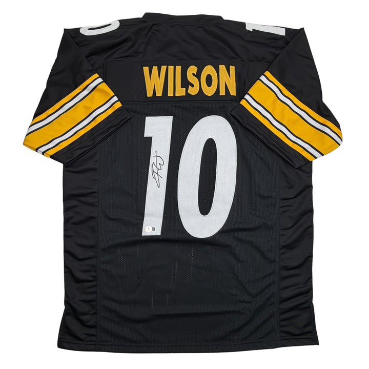 Autographed/Signed Roman Wilson Pittsburgh Black Football Jersey Beckett BAS COA