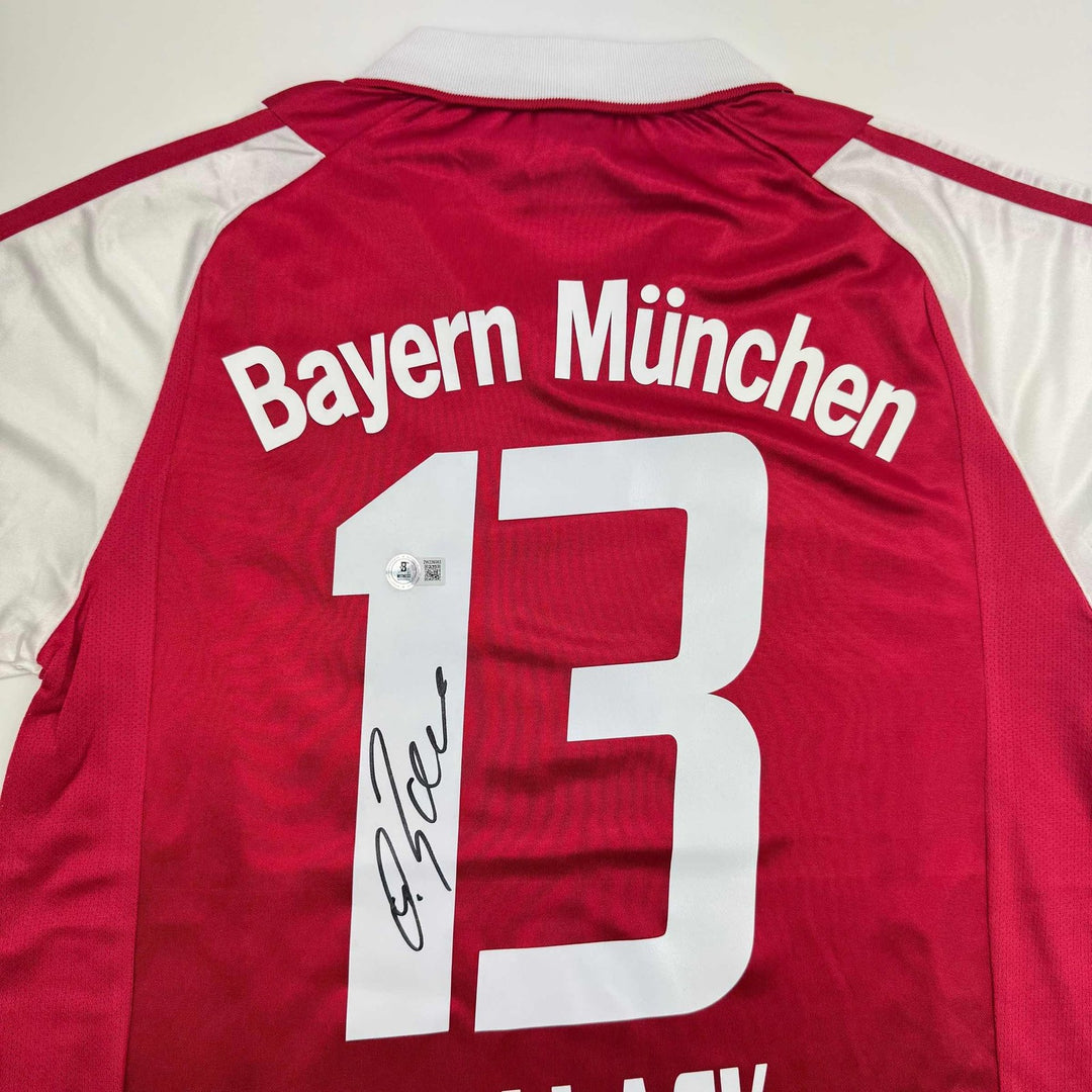 Autographed/Signed Michael Ballack FC Bayern Munich Red Jersey Beckett COA