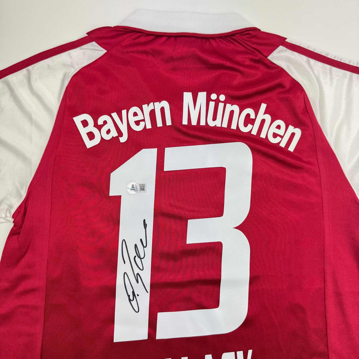 Autographed/Signed Michael Ballack FC Bayern Munich Red Jersey Beckett COA