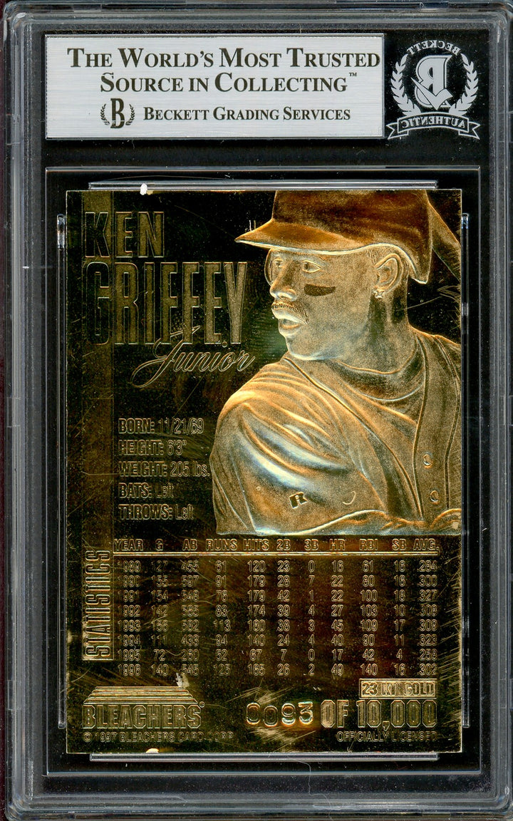 Ken Griffey Jr. Signed 1997 Bleachers 23 KT Gold Card Mariners Beckett #13020724