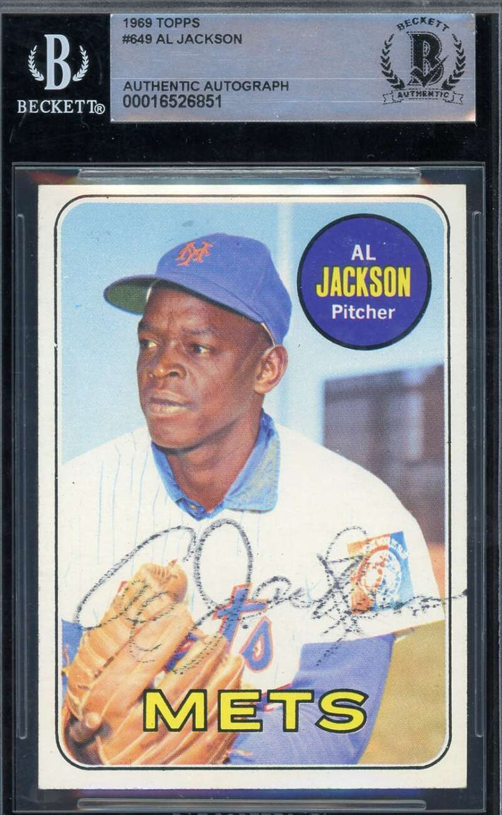 Al Jackson Beckett BAS Signed 1969 Topps Autograph