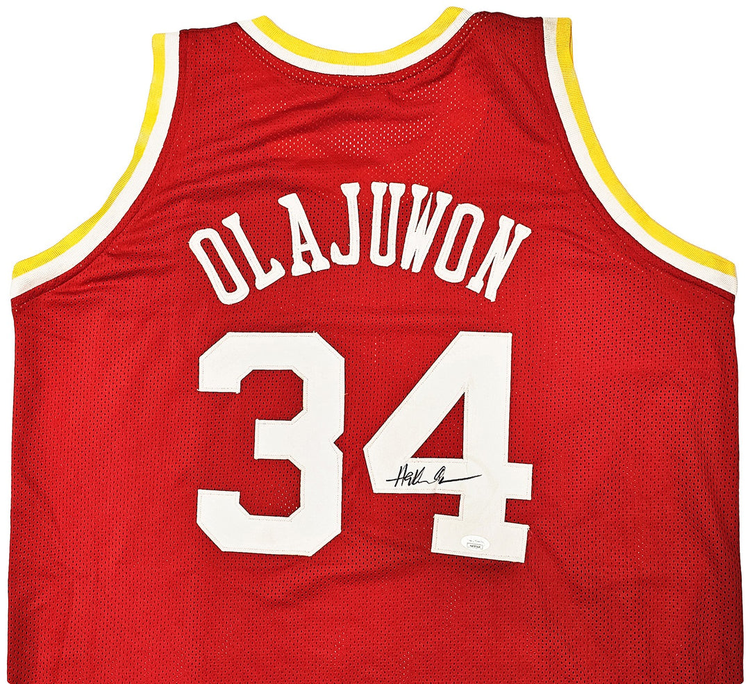 Houston Rockets Hakeem Olajuwon Signed Red Jersey The Dream JSA