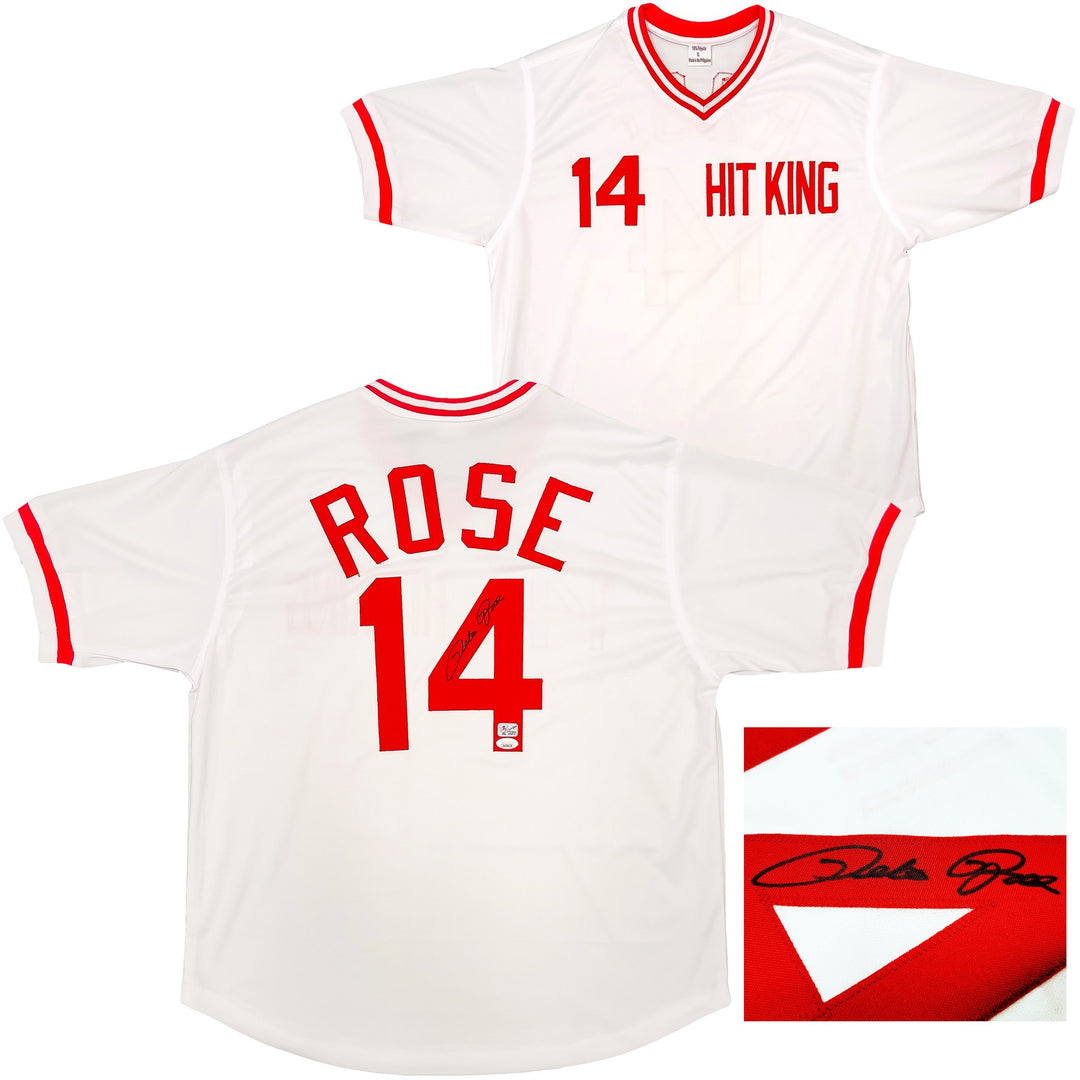 Cincinnati Reds Pete Rose Autographed Signed White Jersey JSA