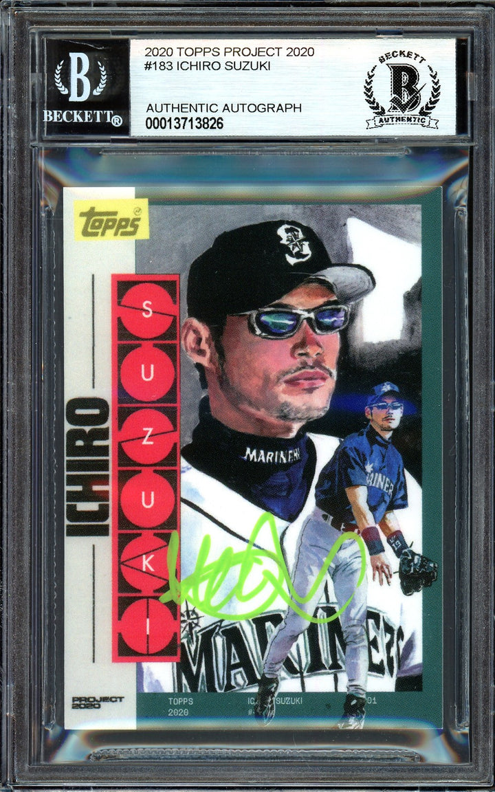 Ichiro Suzuki Signed Topps Project 2020 Jacob Rochester Card 183 #6/10 Beckett