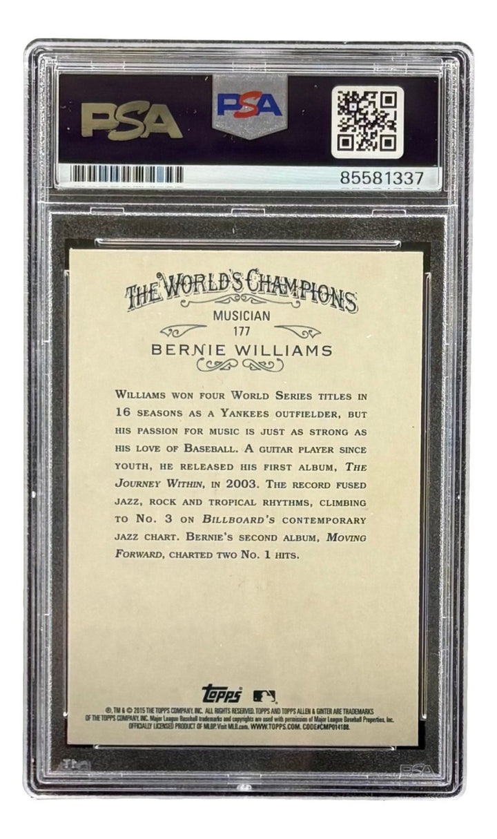 Bernie Williams Signed 2015 Topps Allen & Ginter #177 Yankees Trading Card PSA