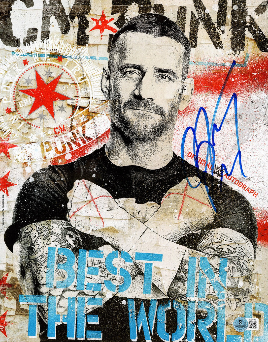 CM Punk Signed 11x14 Photo WWE Best In The World Beckett BAS QR