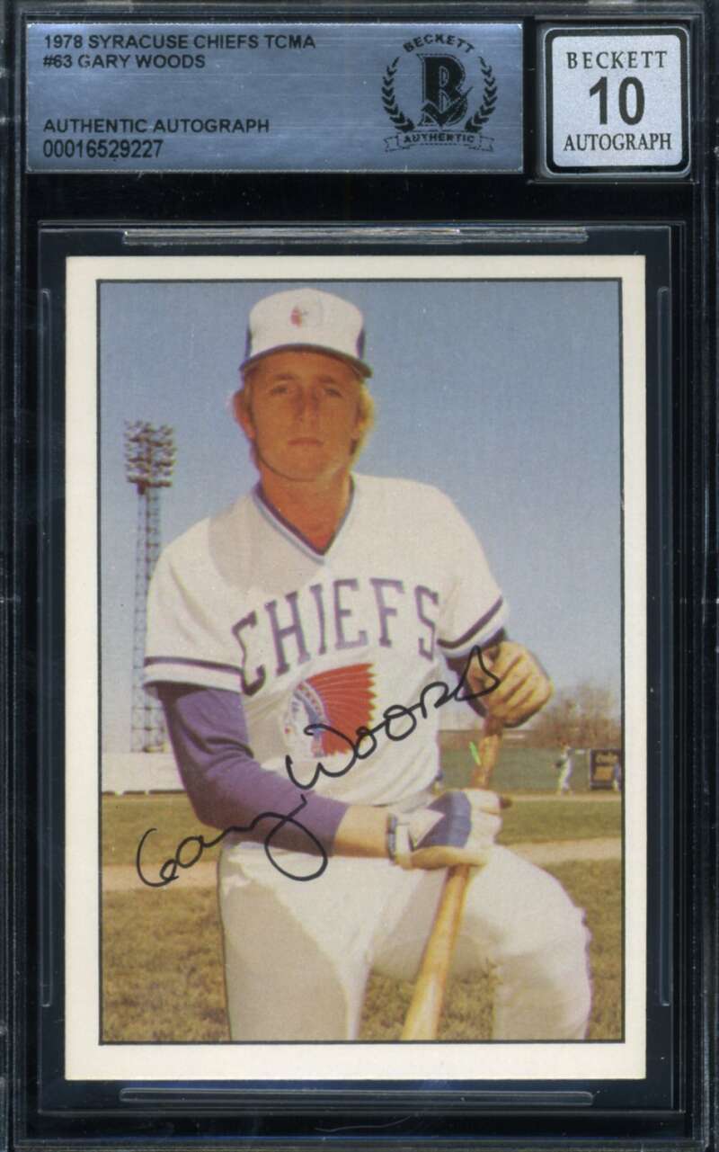 Gary Woods Gem Mint 10 Beckett BAS Signed 1978 TCMA International Autograph